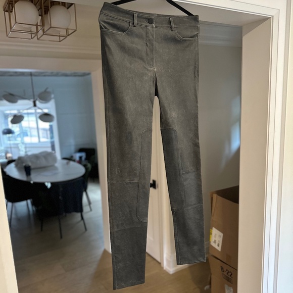 NWT - T by Alexander Wang Gray Stretch Distressed 100% Lamb Leather Pants -Sz 29 - Picture 2 of 16